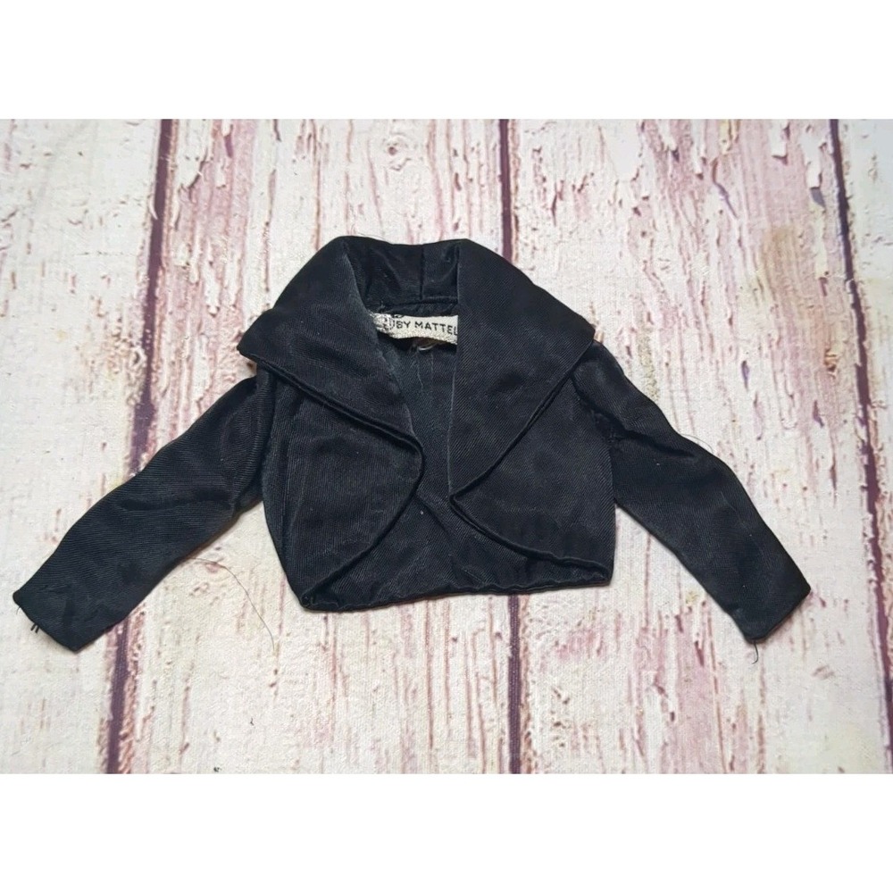 Vintage Barbie Black Satin Bolero Jacket 1960s PAK
